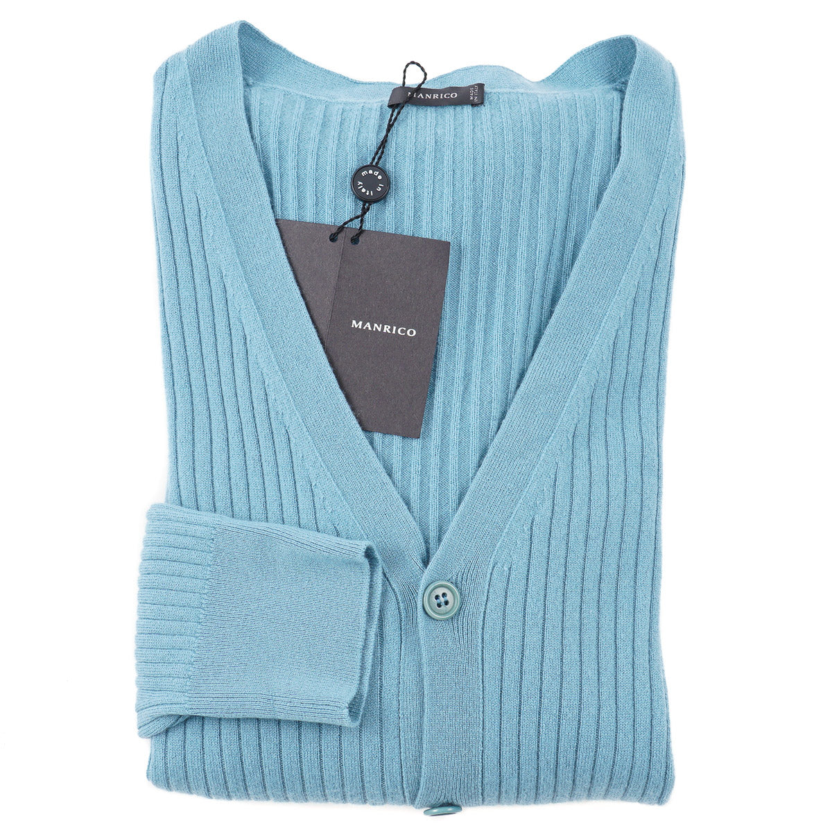 Manrico Rib Knit Cashmere Cardigan Sweater - Top Shelf Apparel