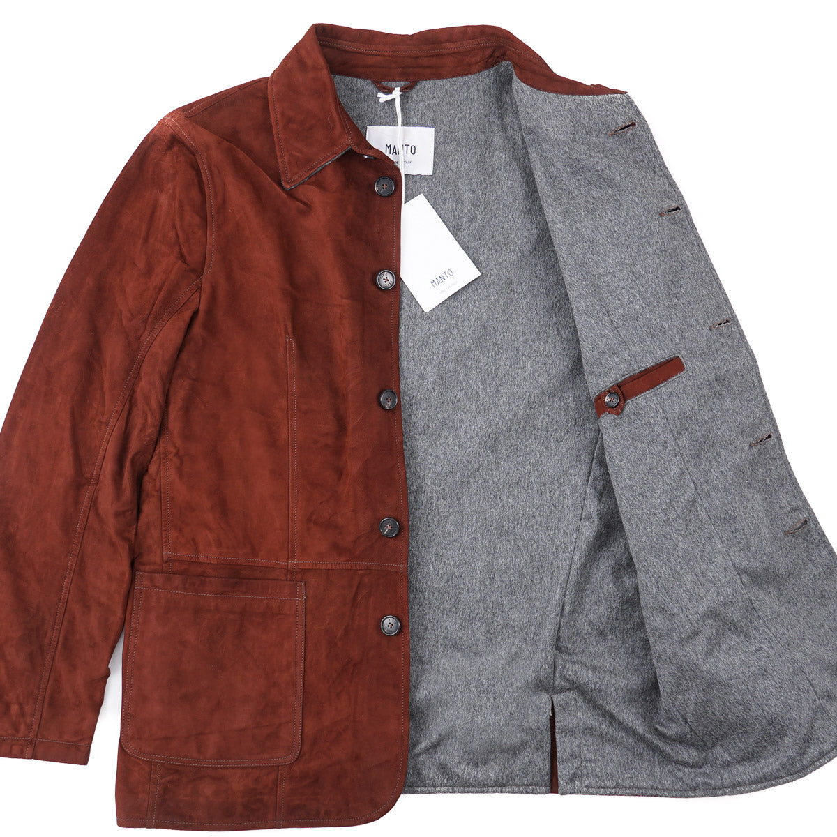 Manto Flannel-Lined Nappa Suede Jacket - Top Shelf Apparel