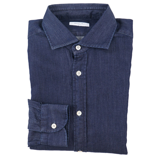 Boglioli Chambray Denim Cotton Shirt - Top Shelf Apparel