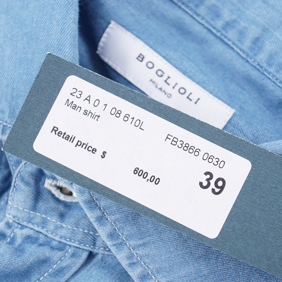 Boglioli Slim-Fit Denim Cotton Shirt - Top Shelf Apparel