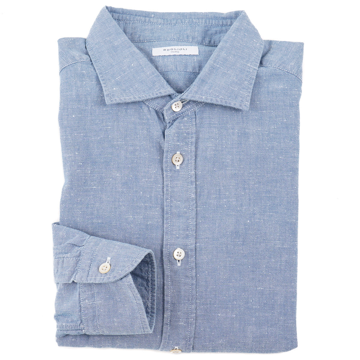 Boglioli Extra-Slim Chambray Cotton Shirt