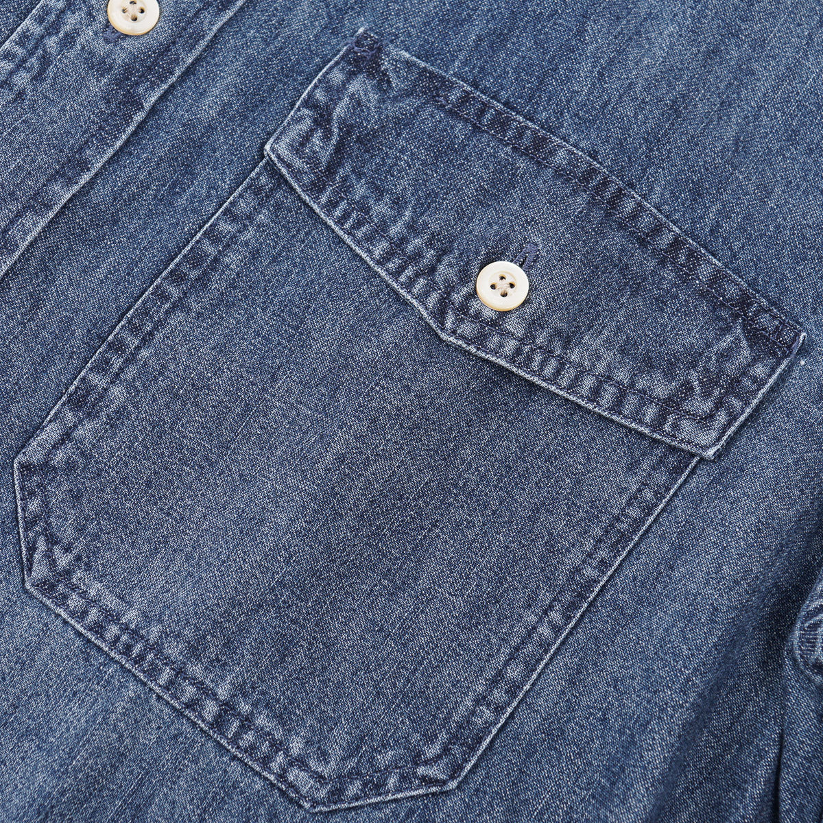 Boglioli Garment-Washed Denim Overshirt