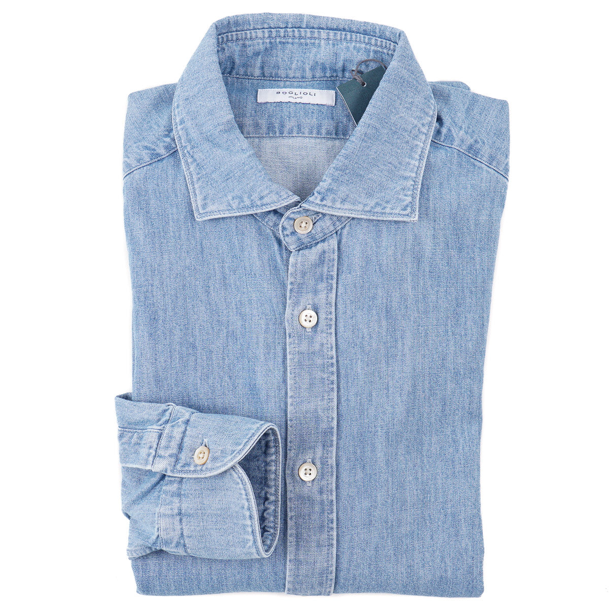 Boglioli Extra-Slim Denim Cotton Shirt