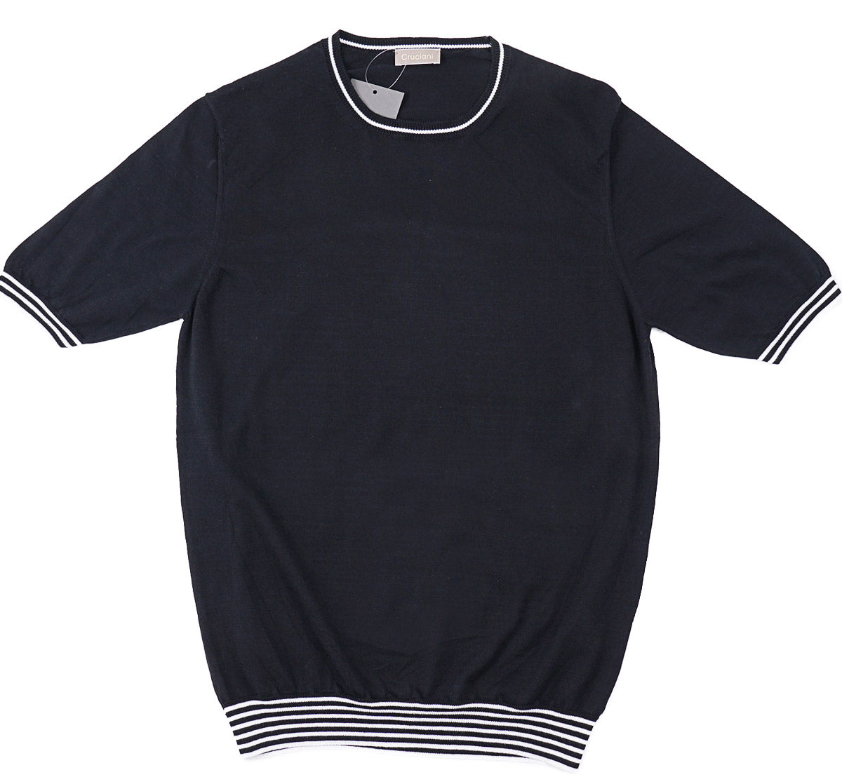 Cruciani Short-Sleeve Knit Cotton Sweater