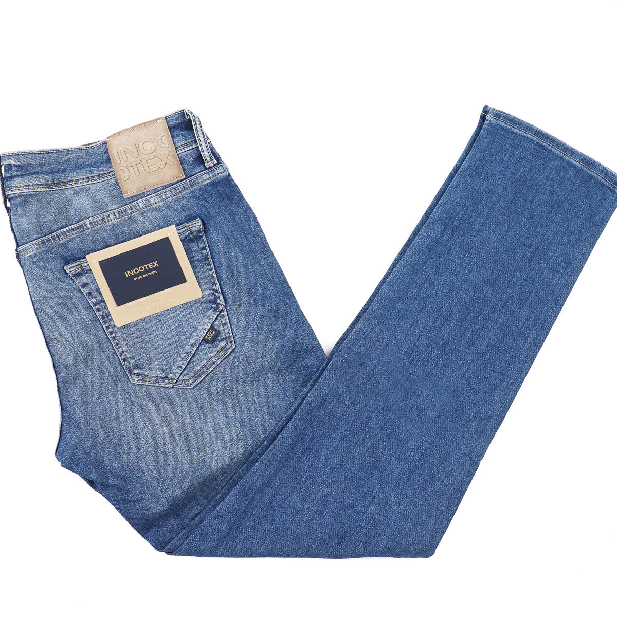 Incotex Slim-Fit Medium Blue Denim Jeans - Top Shelf Apparel