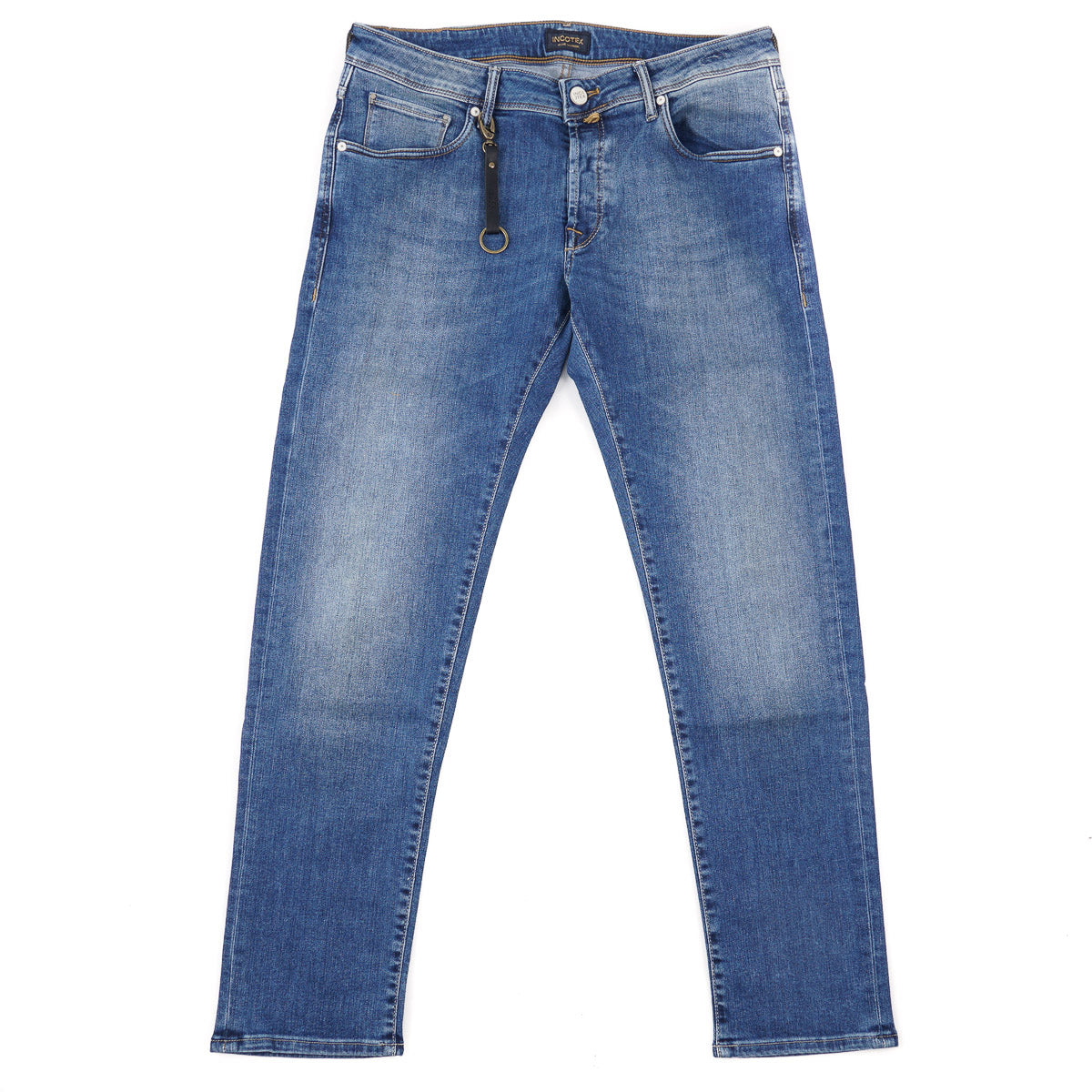 Incotex Slim-Fit Medium Blue Denim Jeans - Top Shelf Apparel