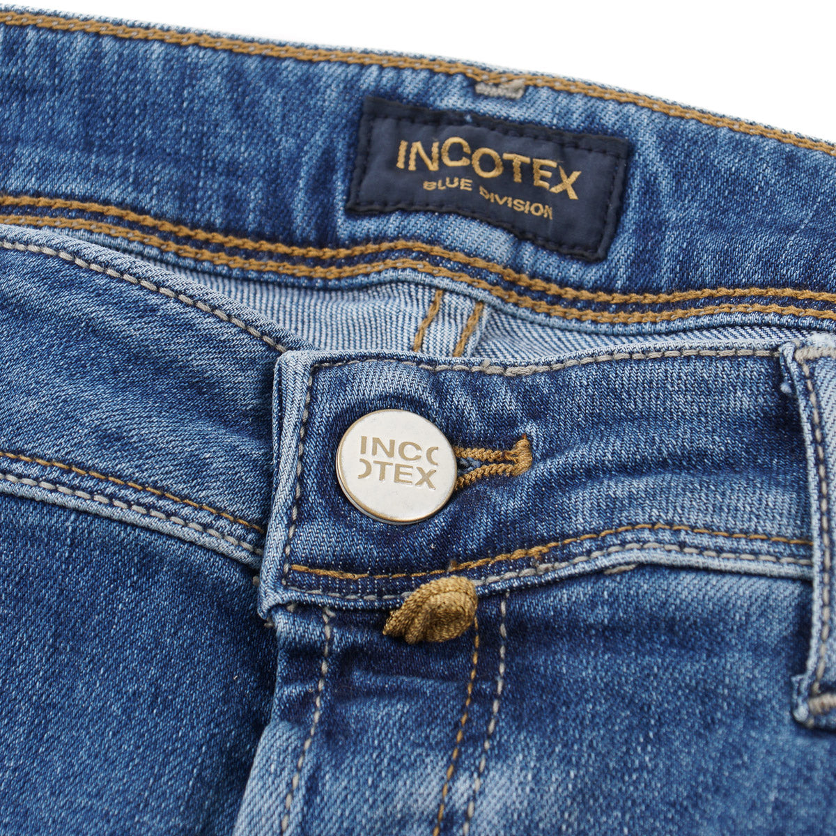 Incotex Slim-Fit Medium Blue Denim Jeans - Top Shelf Apparel