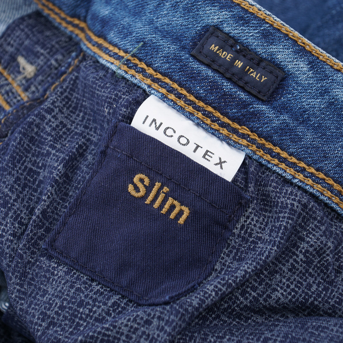 Incotex Slim-Fit Medium Blue Denim Jeans - Top Shelf Apparel