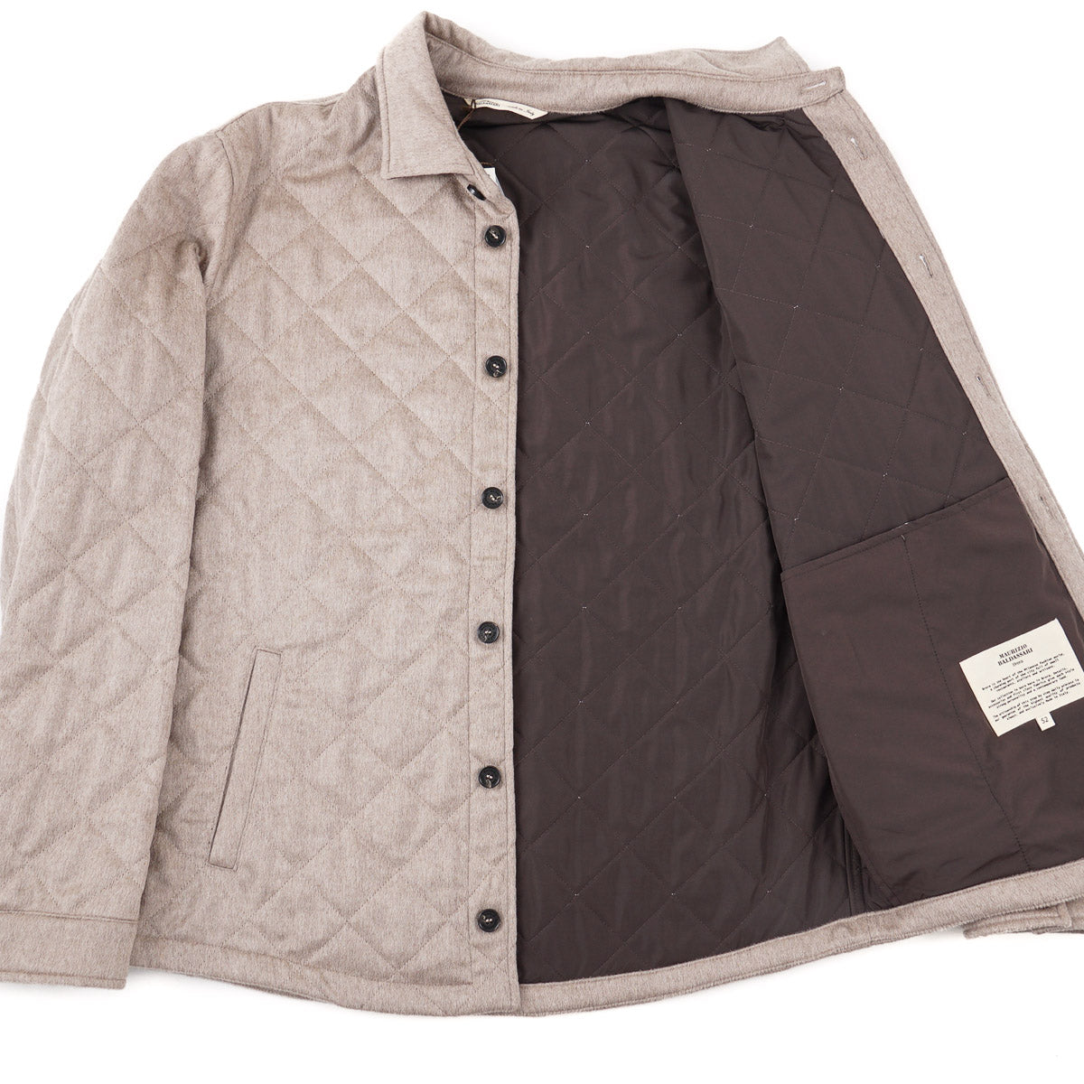 Maurizio Baldassari Quilted Cashmere Overshirt - Top Shelf Apparel