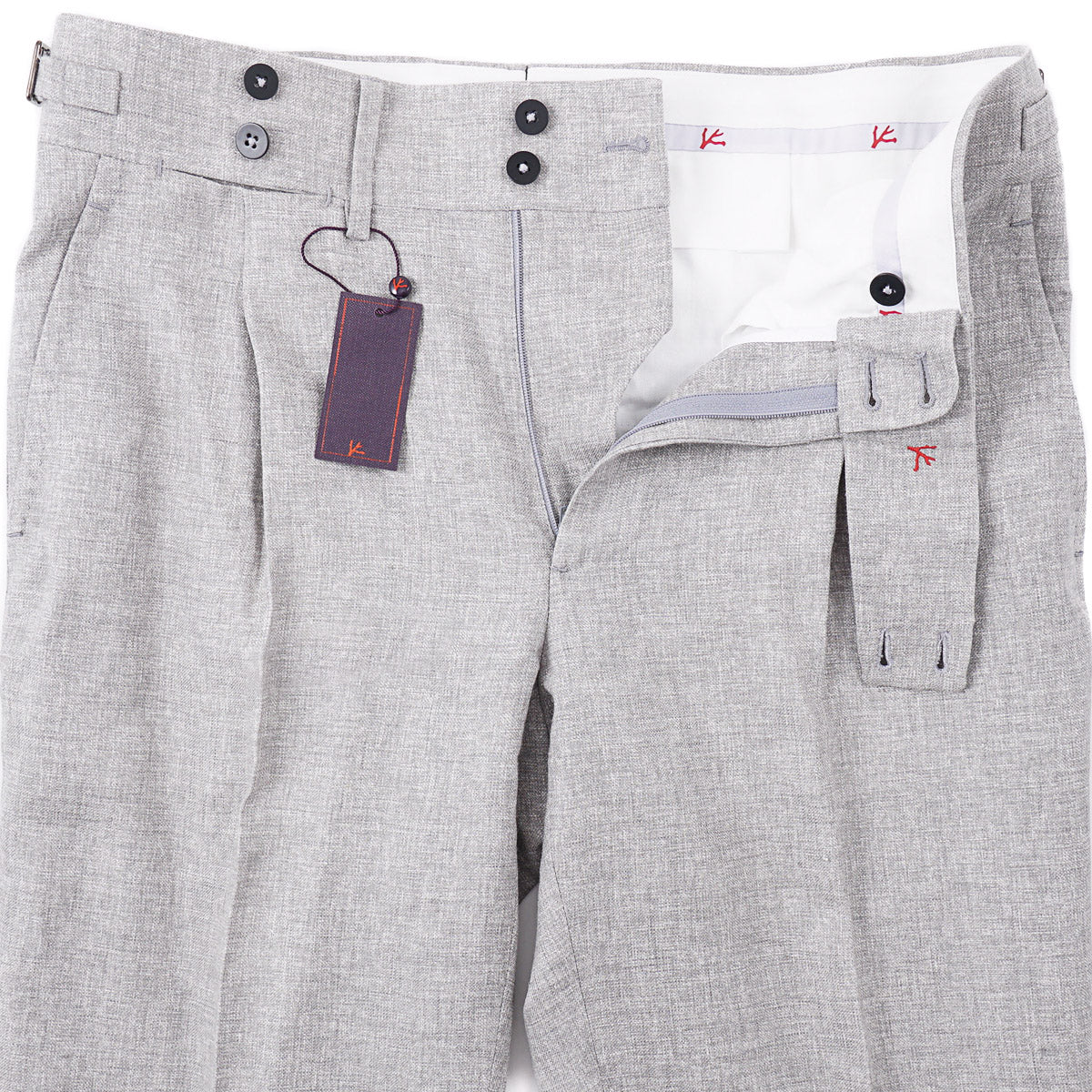 Isaia 'Casalnuovo' Linen-Wool Pants