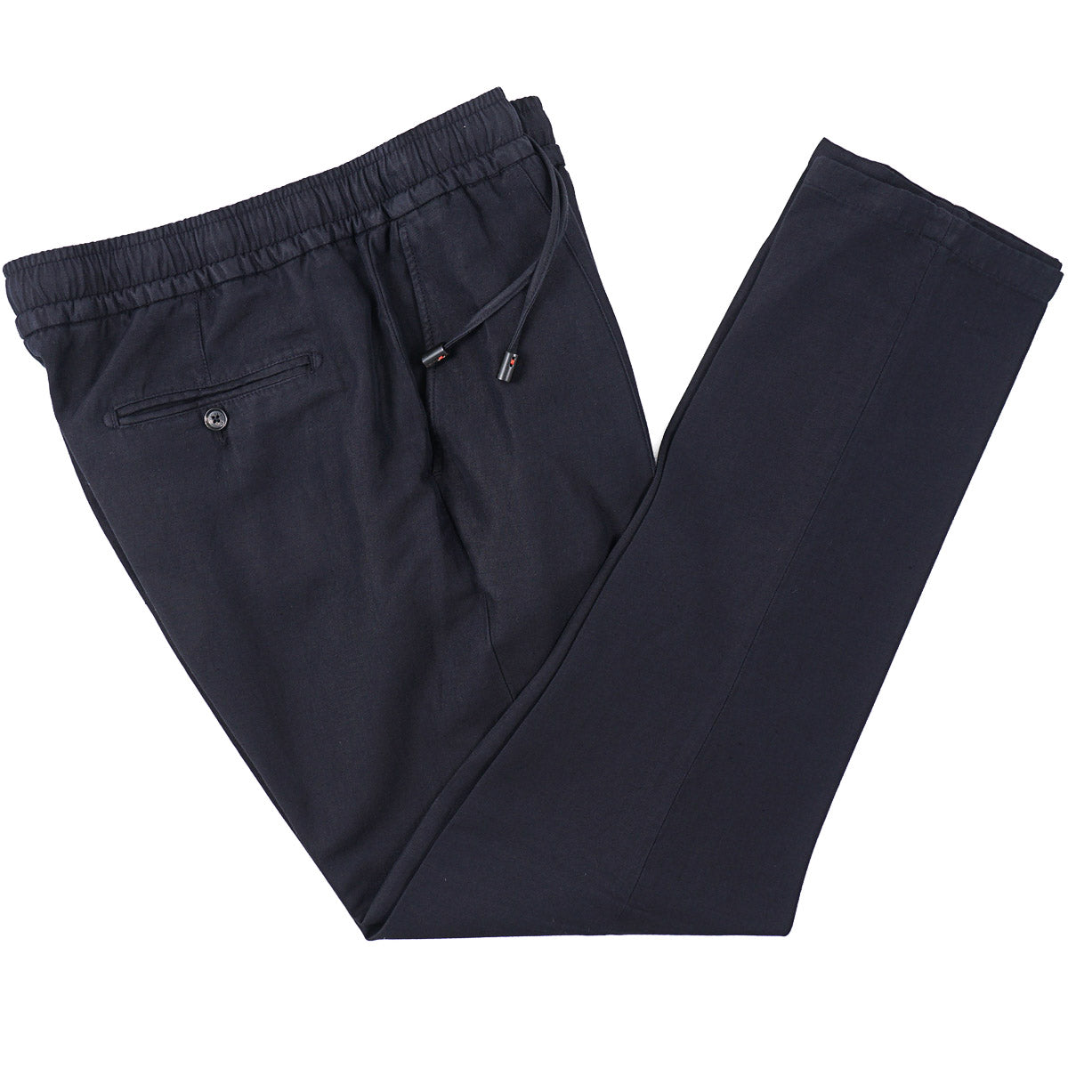 Isaia Cotton-Linen Drawstring Waist Pants