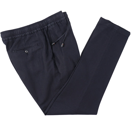 Isaia Cotton-Linen Drawstring Waist Pants