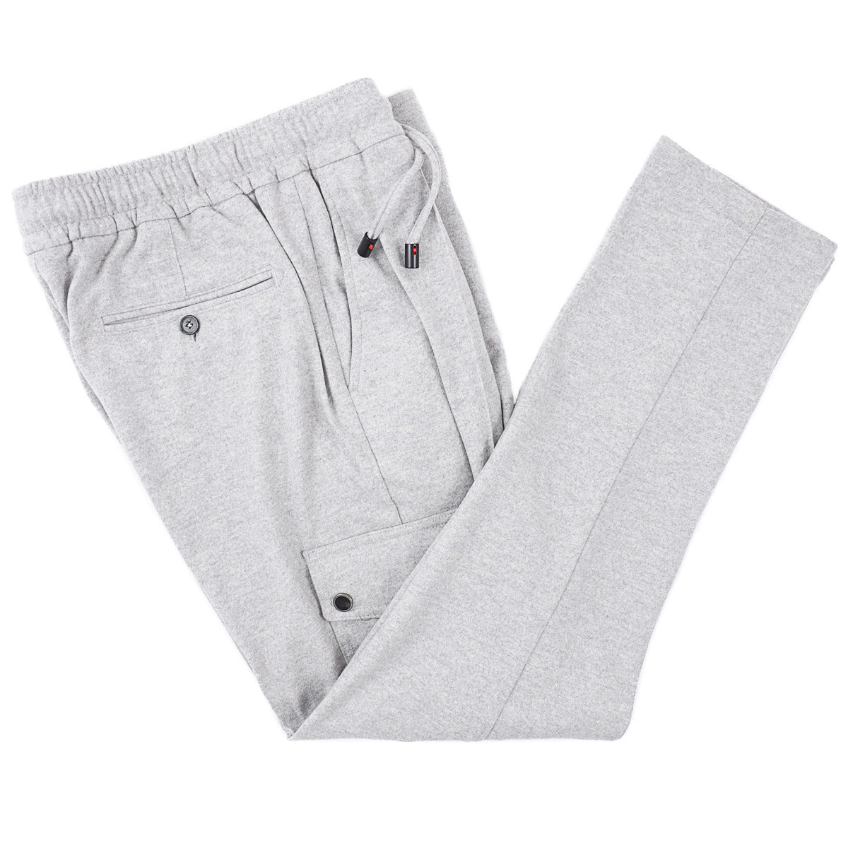 Isaia Wool-Cashmere Drawstring Jogger Pants