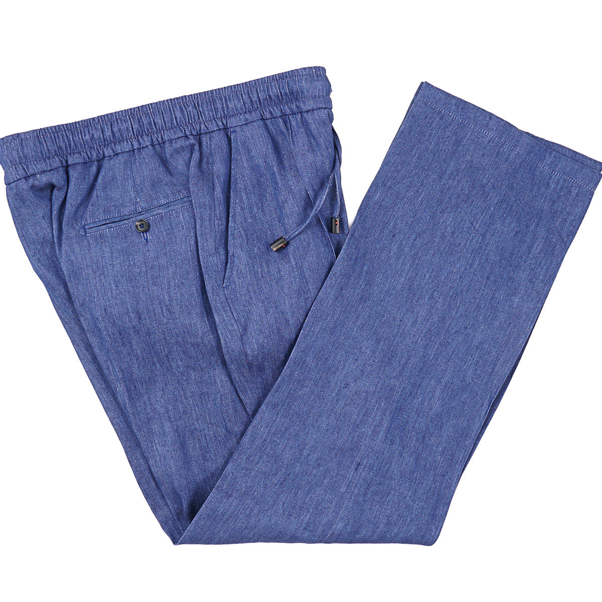 Isaia Wide-Leg Drawstring Linen Pants