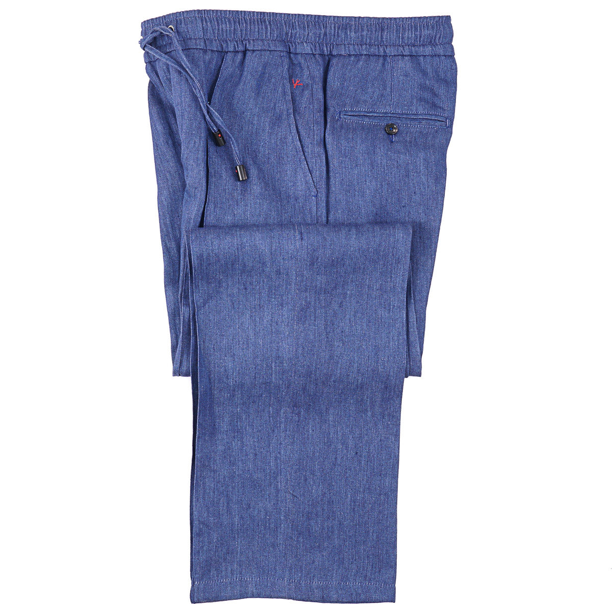 Isaia Wide-Leg Drawstring Linen Pants