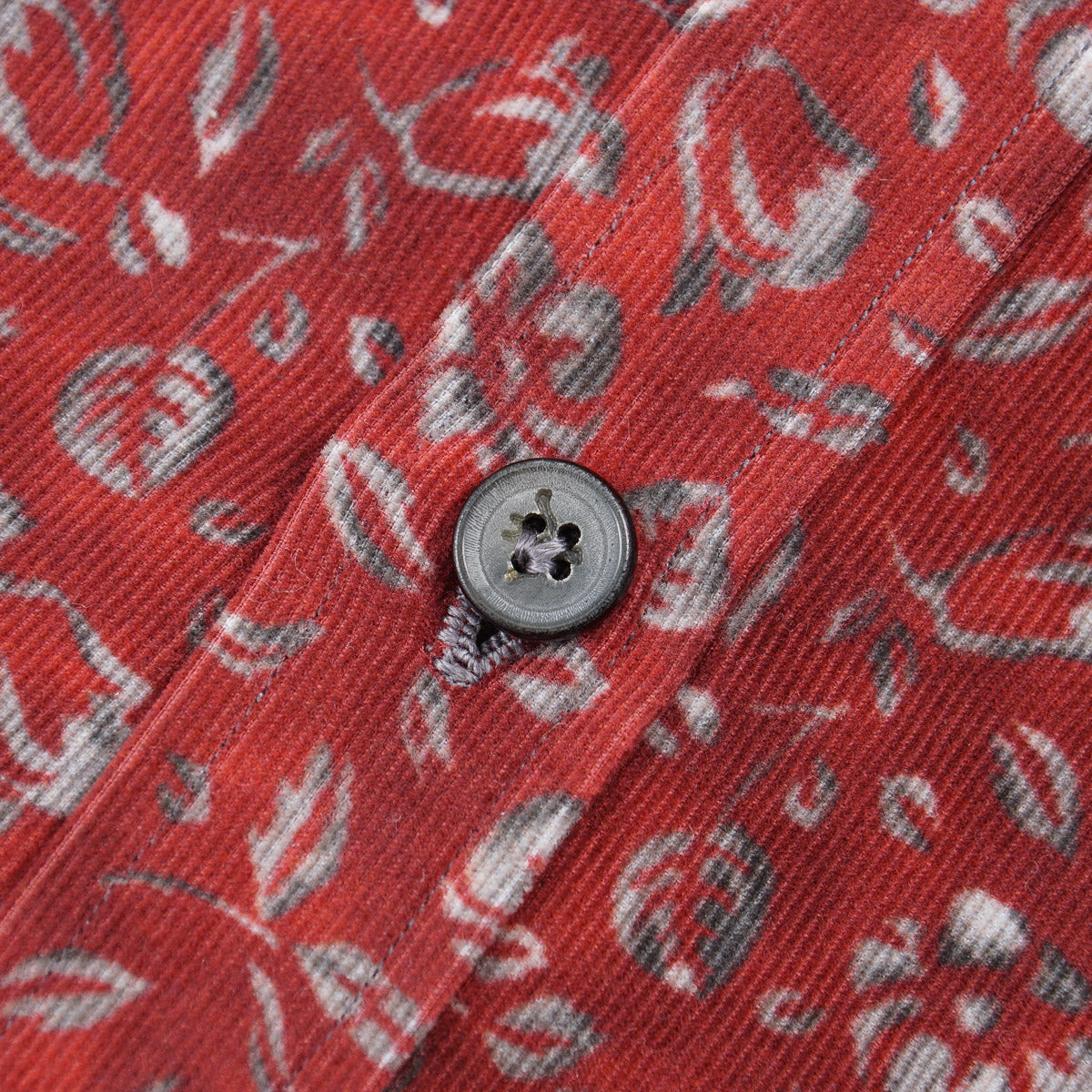 Isaia Printed Corduroy Cotton Shirt