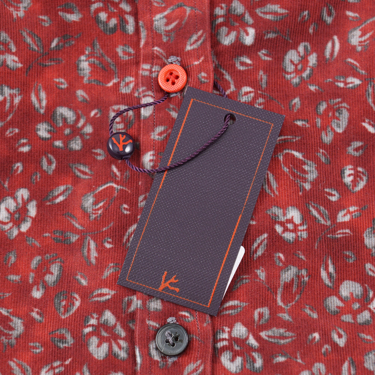 Isaia Printed Corduroy Cotton Shirt