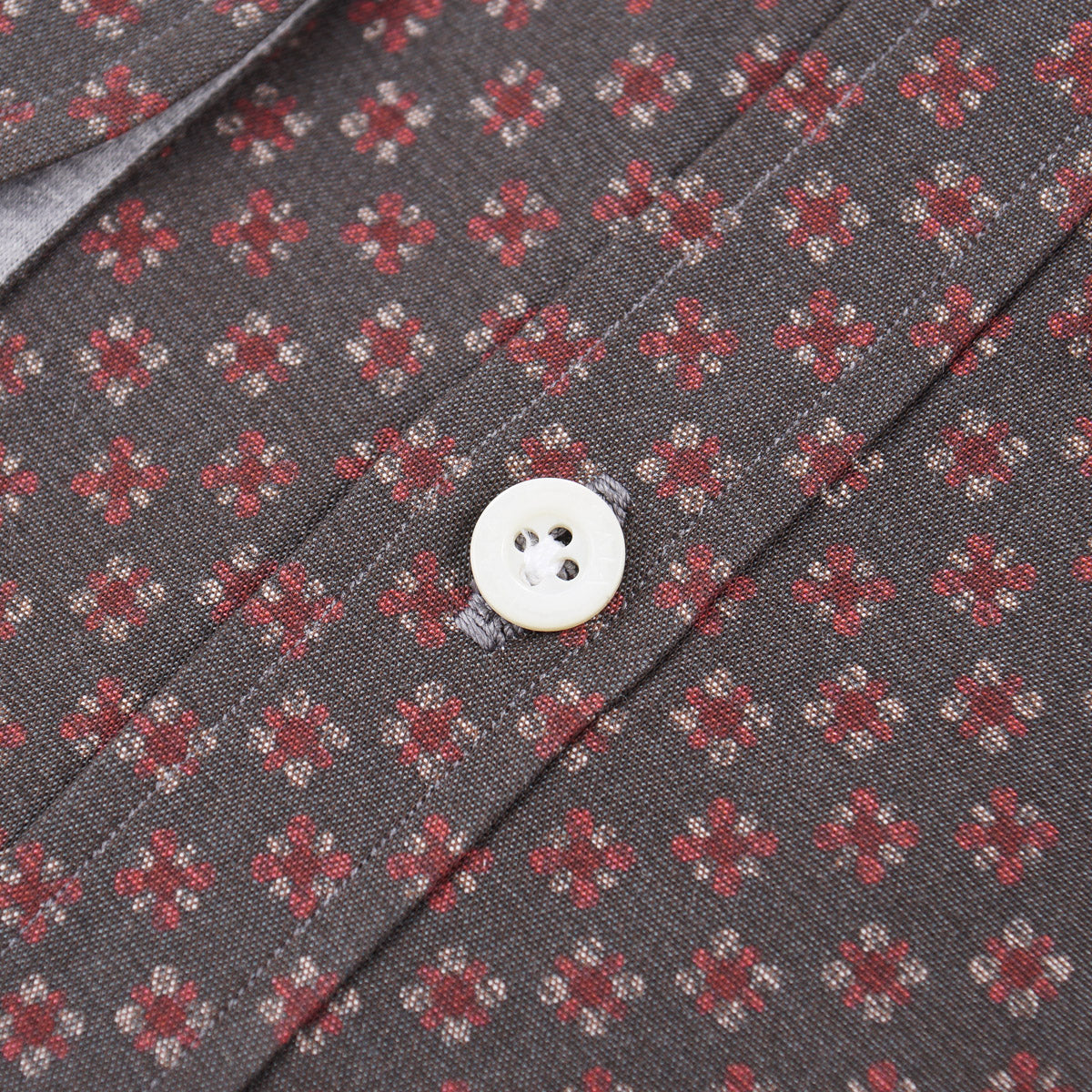 Isaia Jacquard Print Cotton Shirt