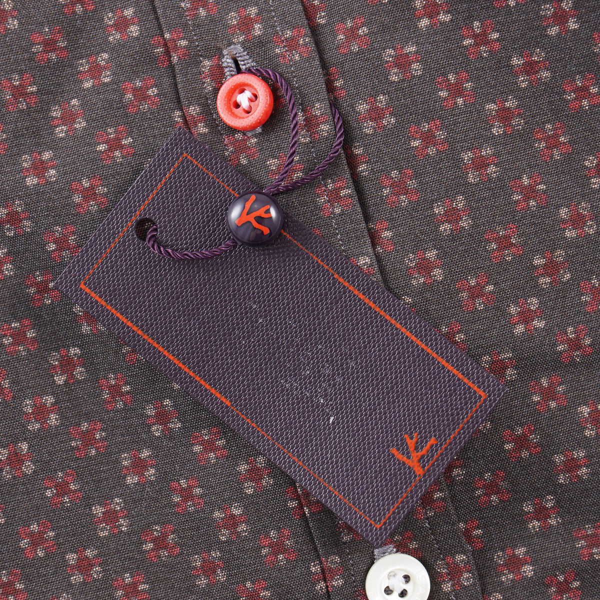 Isaia Jacquard Print Cotton Shirt