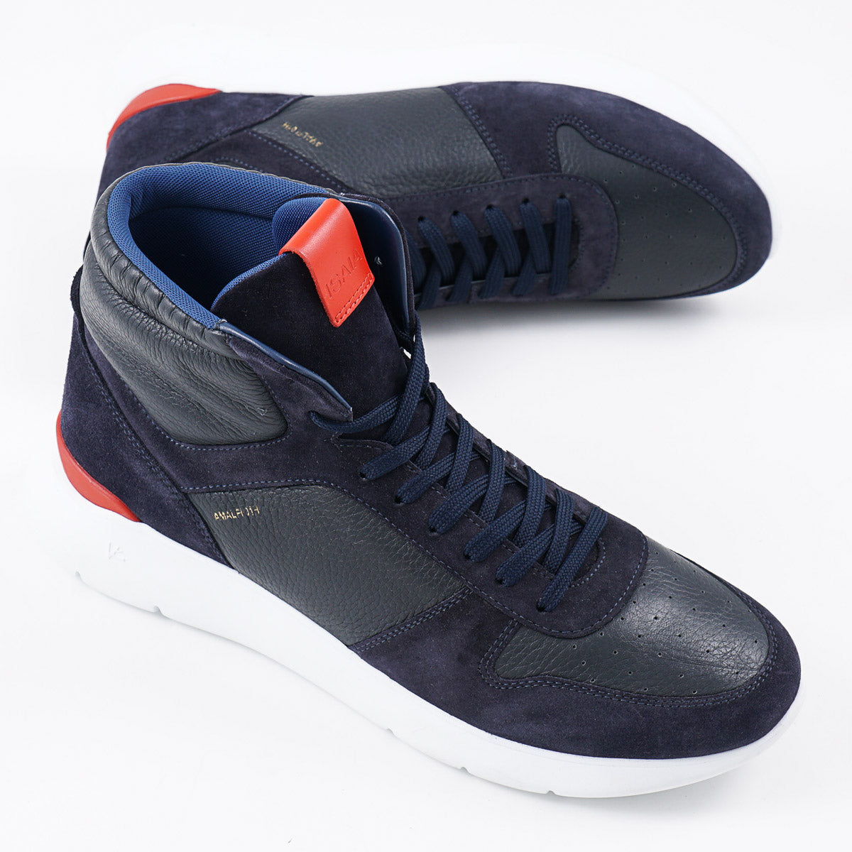 Isaia 'Amalfi' Leather High-Top Sneakers