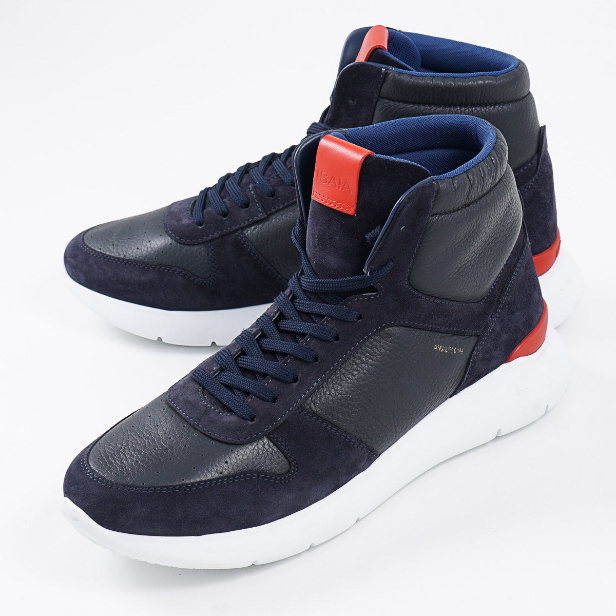 Isaia 'Amalfi' Leather High-Top Sneakers