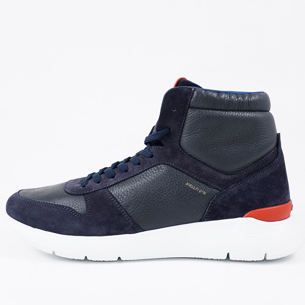 Isaia 'Amalfi' Leather High-Top Sneakers