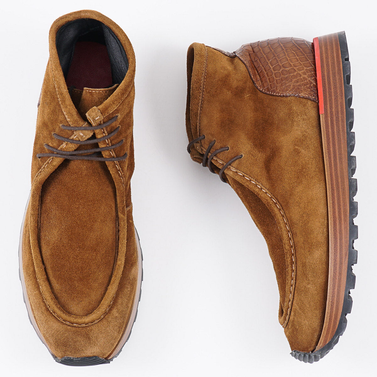 Isaia Chukka Boot with Crocodile Details