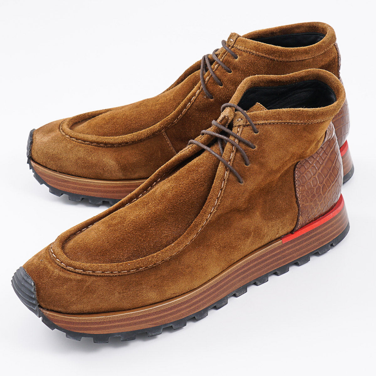 Isaia Chukka Boot with Crocodile Details