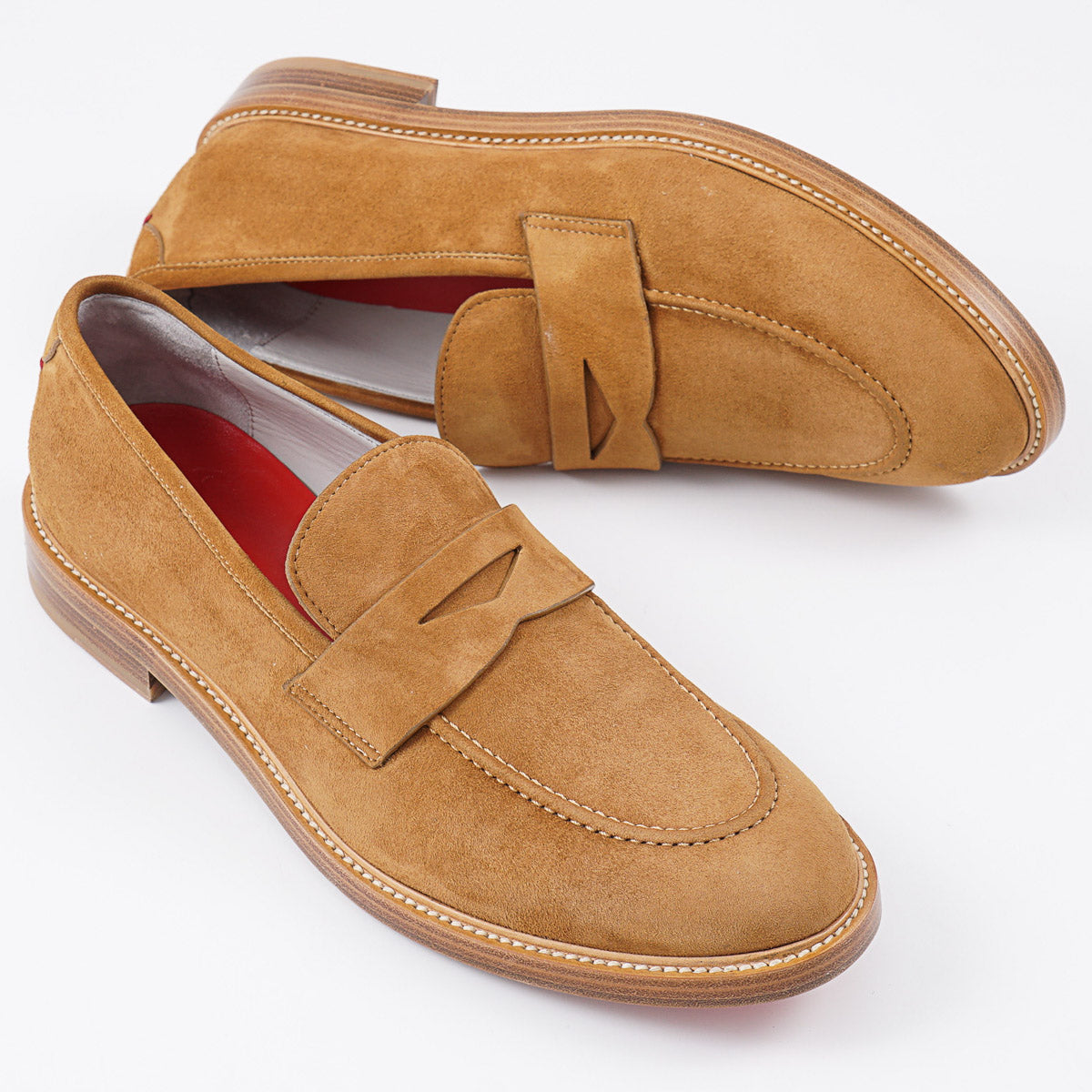 Isaia Calf Suede Penny Loafer