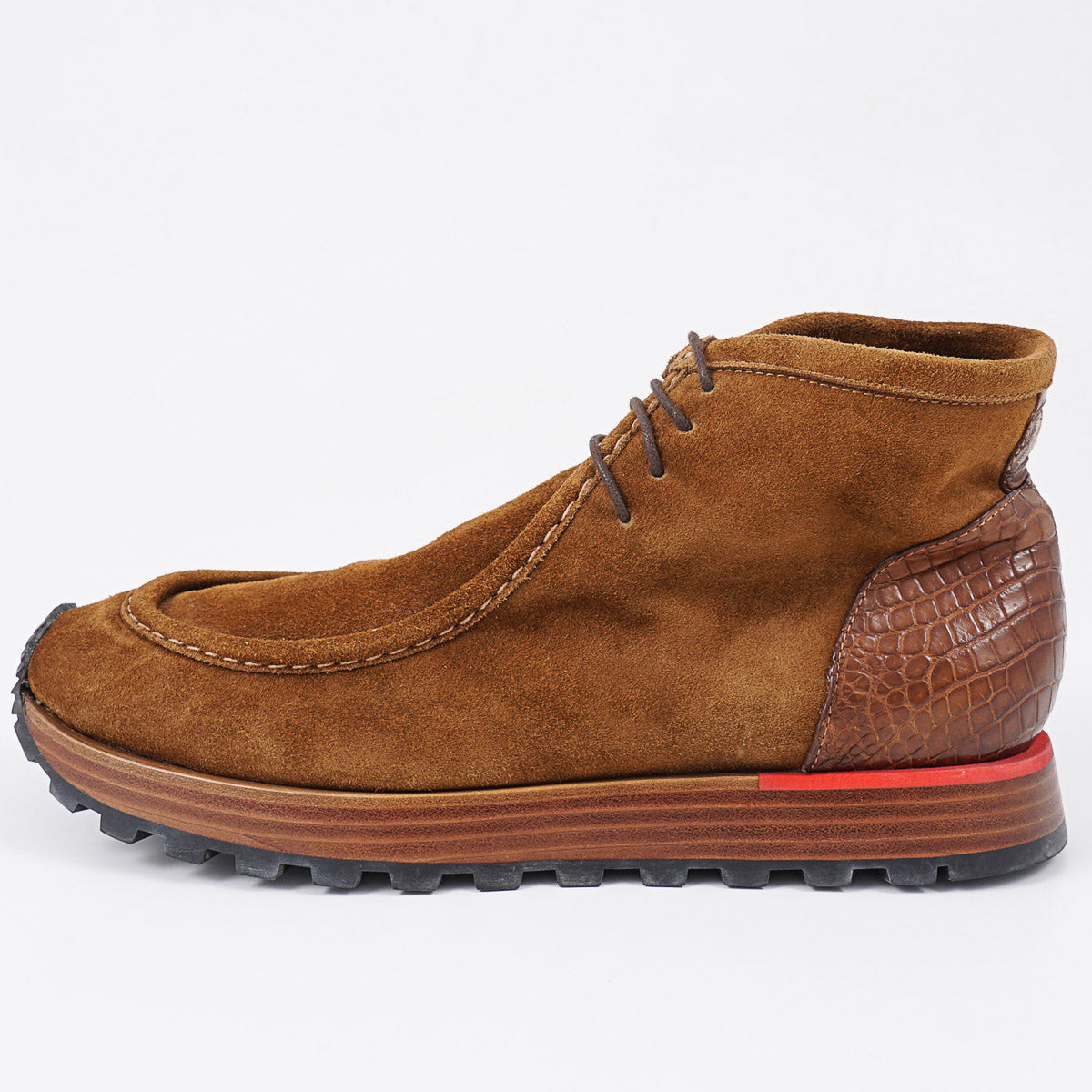 Isaia Chukka Boot with Crocodile Details