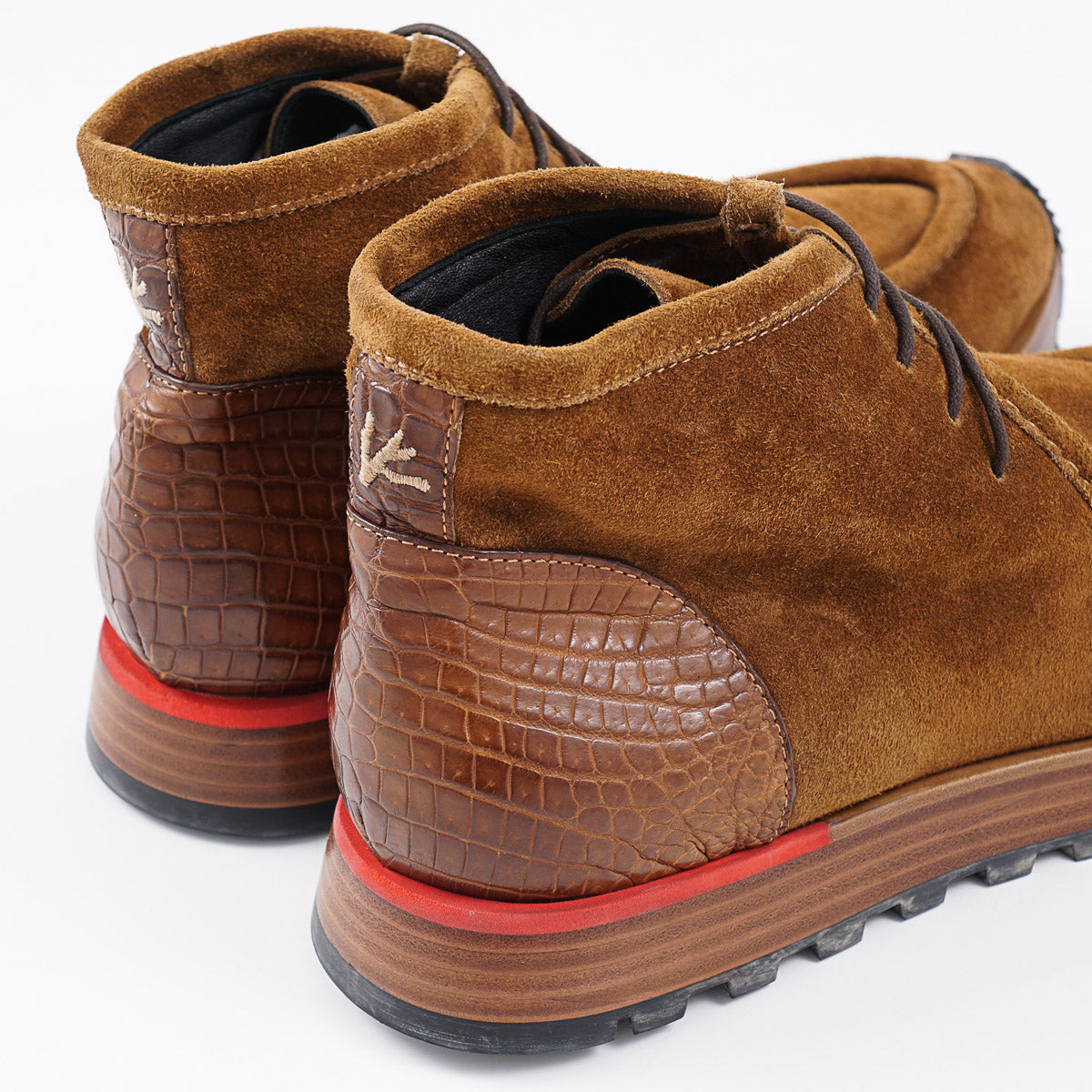 Isaia Chukka Boot with Crocodile Details
