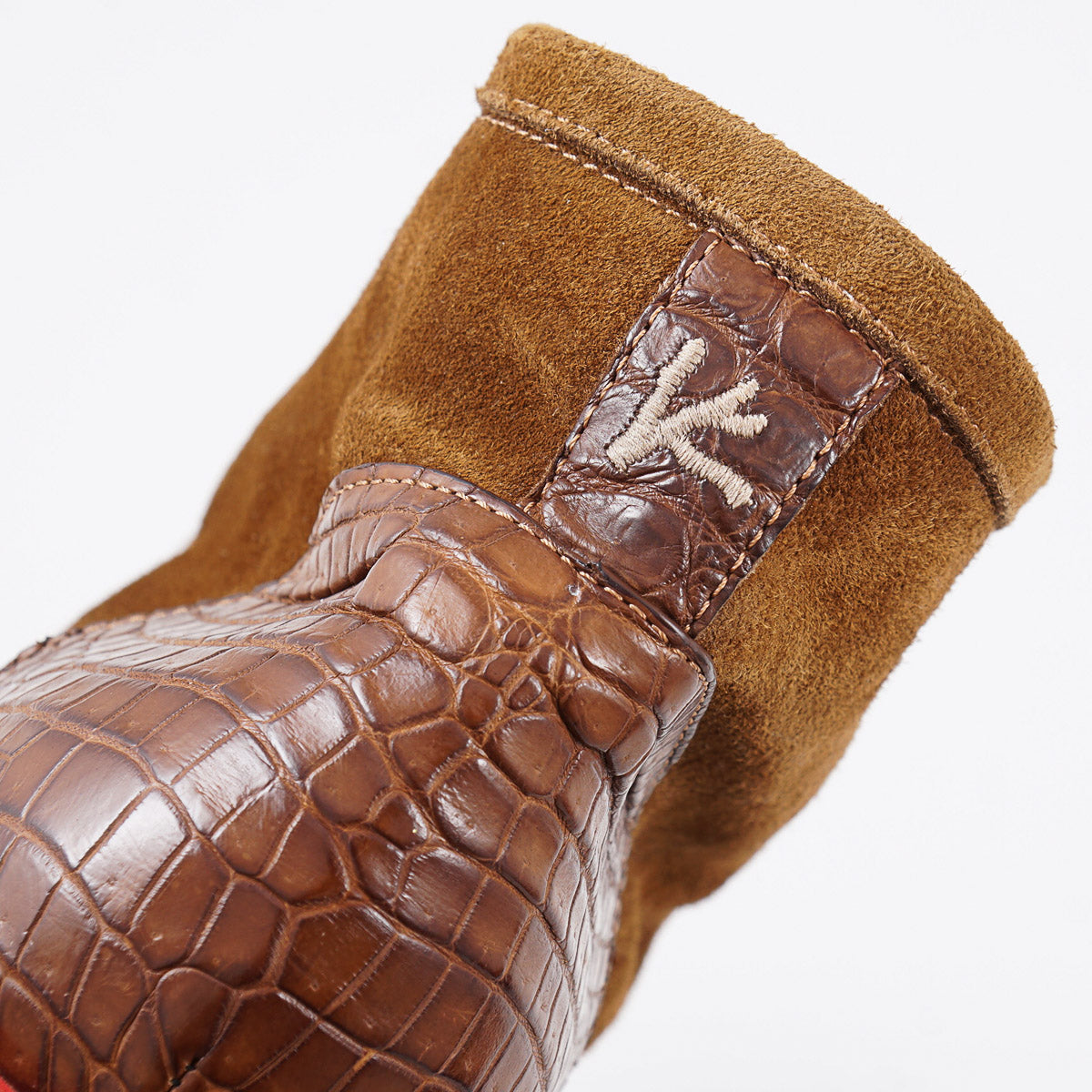Isaia Chukka Boot with Crocodile Details