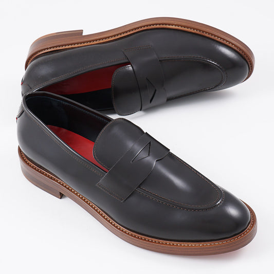 Isaia Calf Leather Penny Loafer