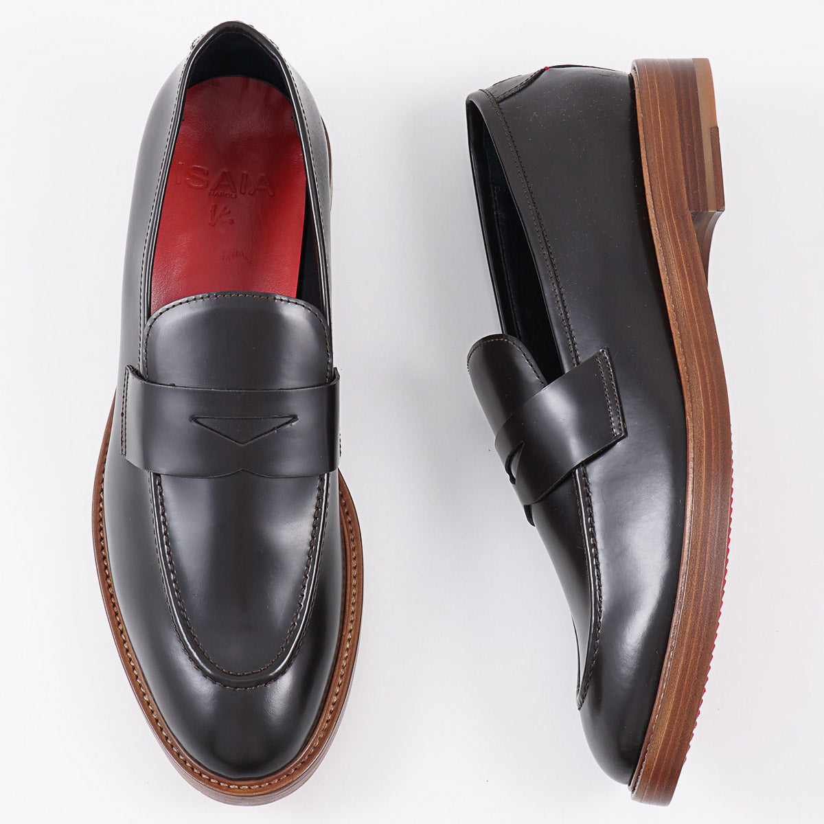 Isaia Calf Leather Penny Loafer