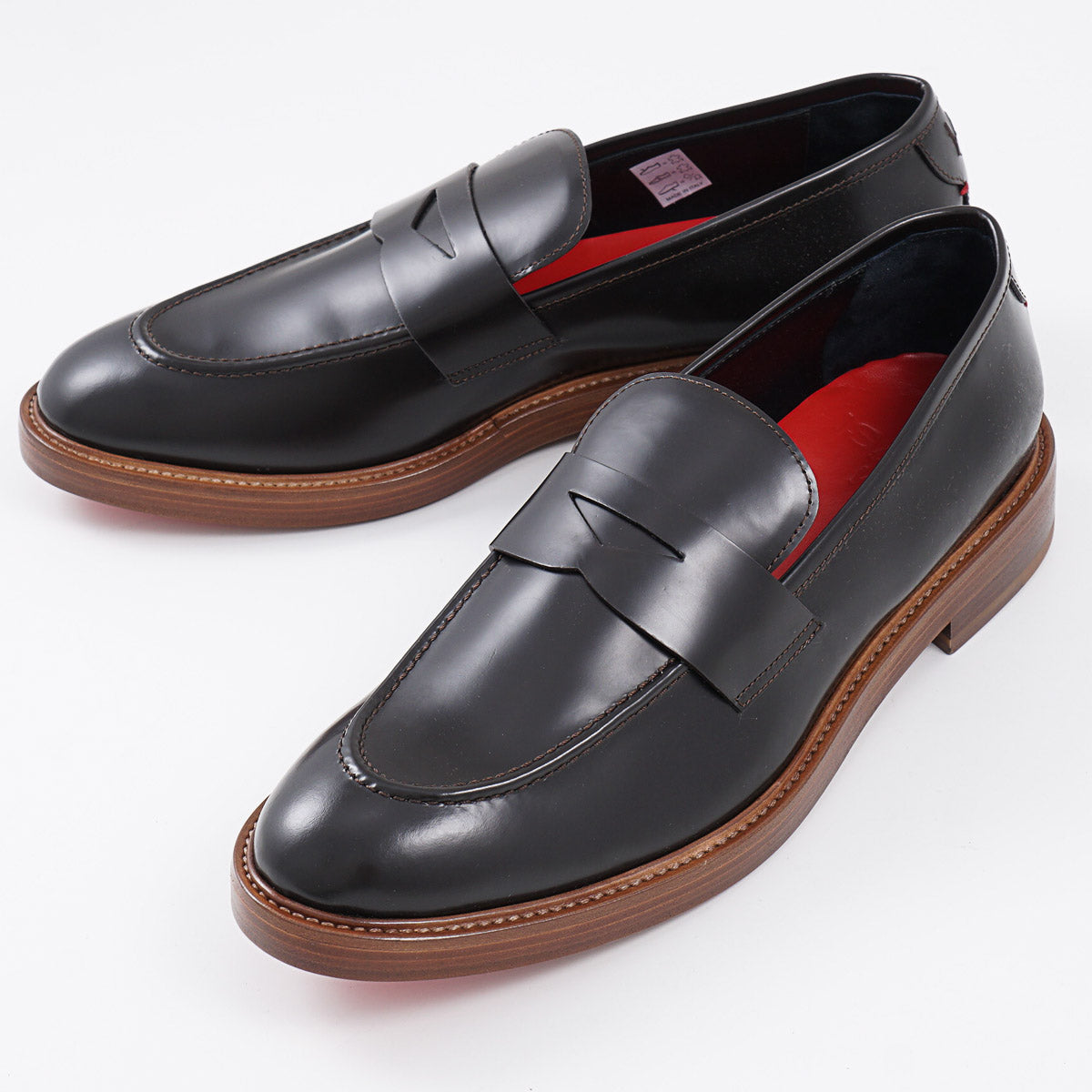 Isaia Calf Leather Penny Loafer