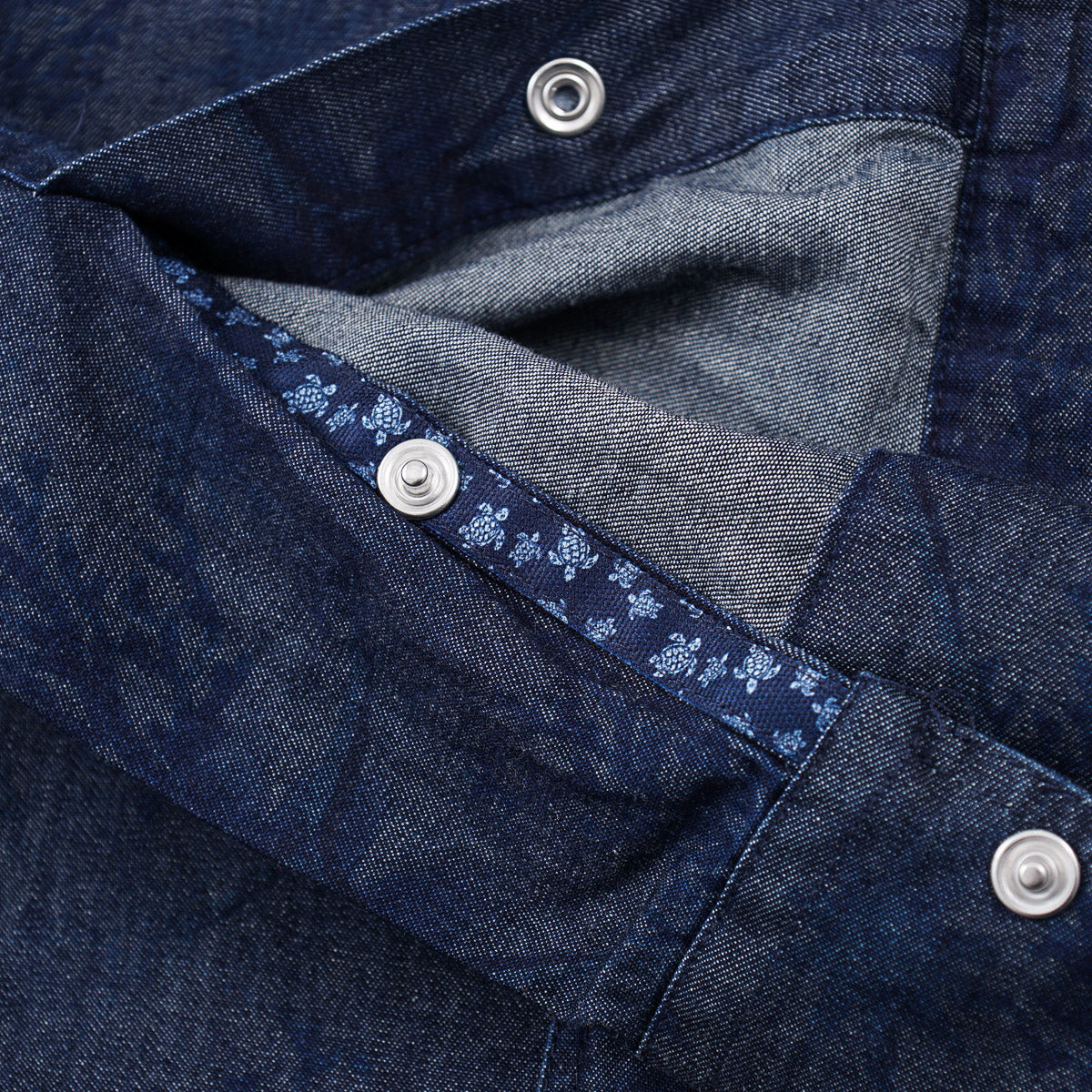 Vilebrequin Printed Chambray Snap-Front Shirt