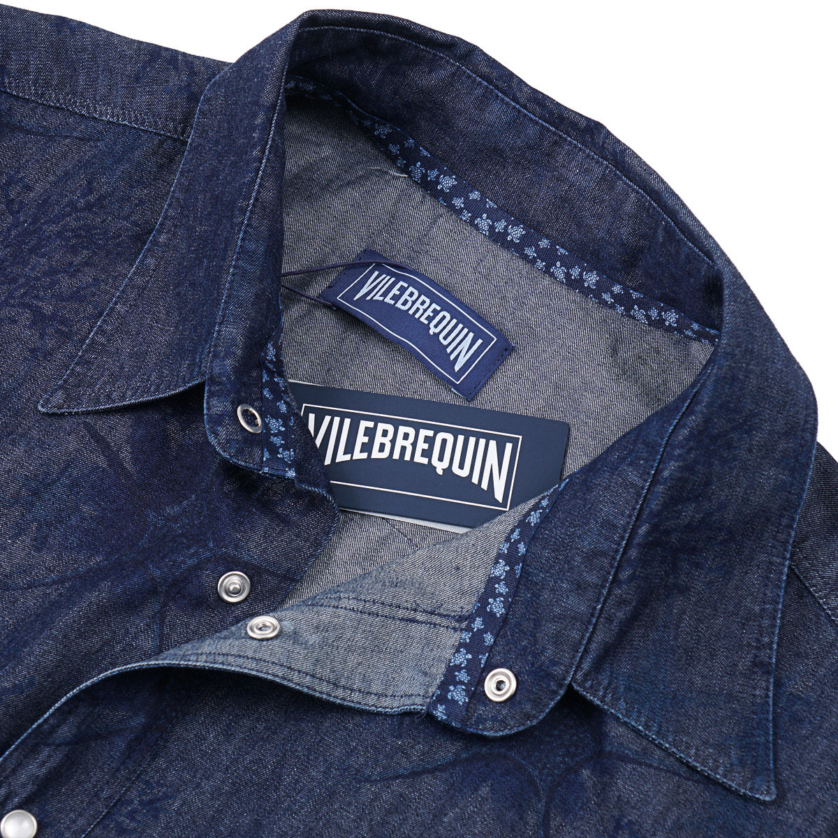 Vilebrequin Printed Chambray Snap-Front Shirt