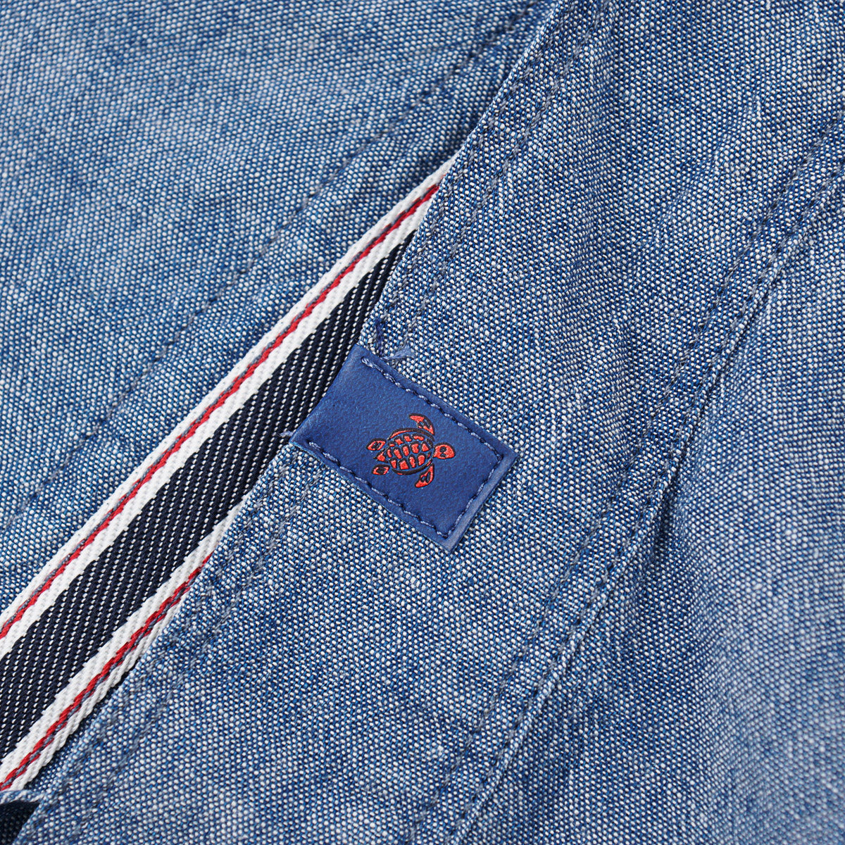 Vilebrequin Short-Sleeve Light Chambray Shirt