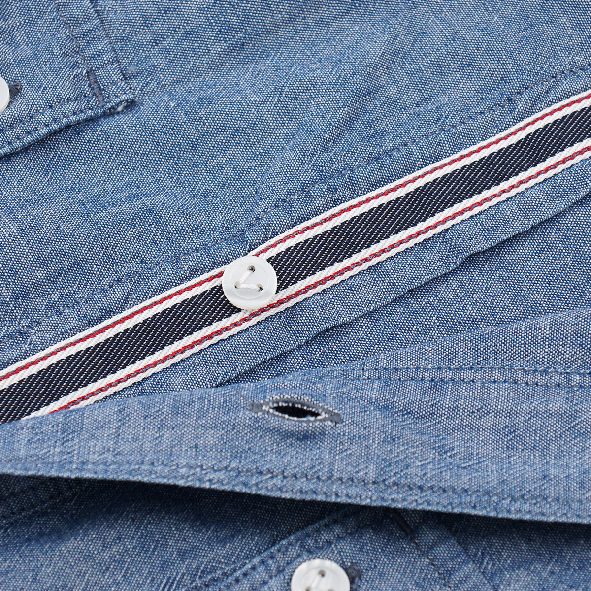 Vilebrequin Short-Sleeve Light Chambray Shirt
