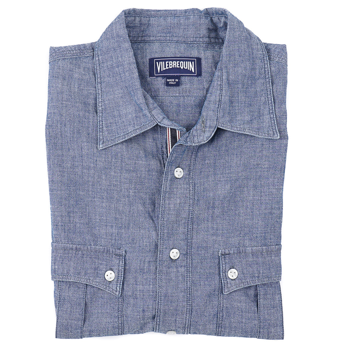 Vilebrequin Short-Sleeve Light Chambray Shirt
