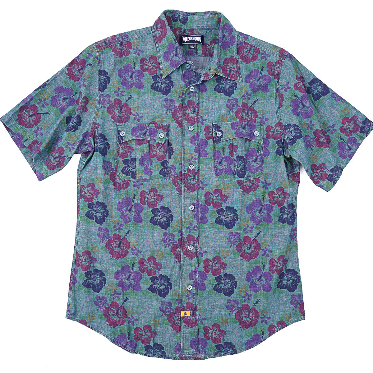 Vilebrequin Short-Sleeve Light Chambray Shirt