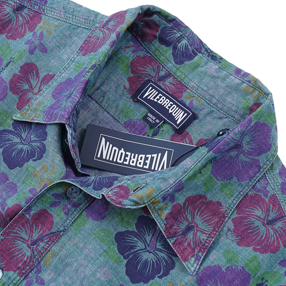 Vilebrequin Short-Sleeve Light Chambray Shirt