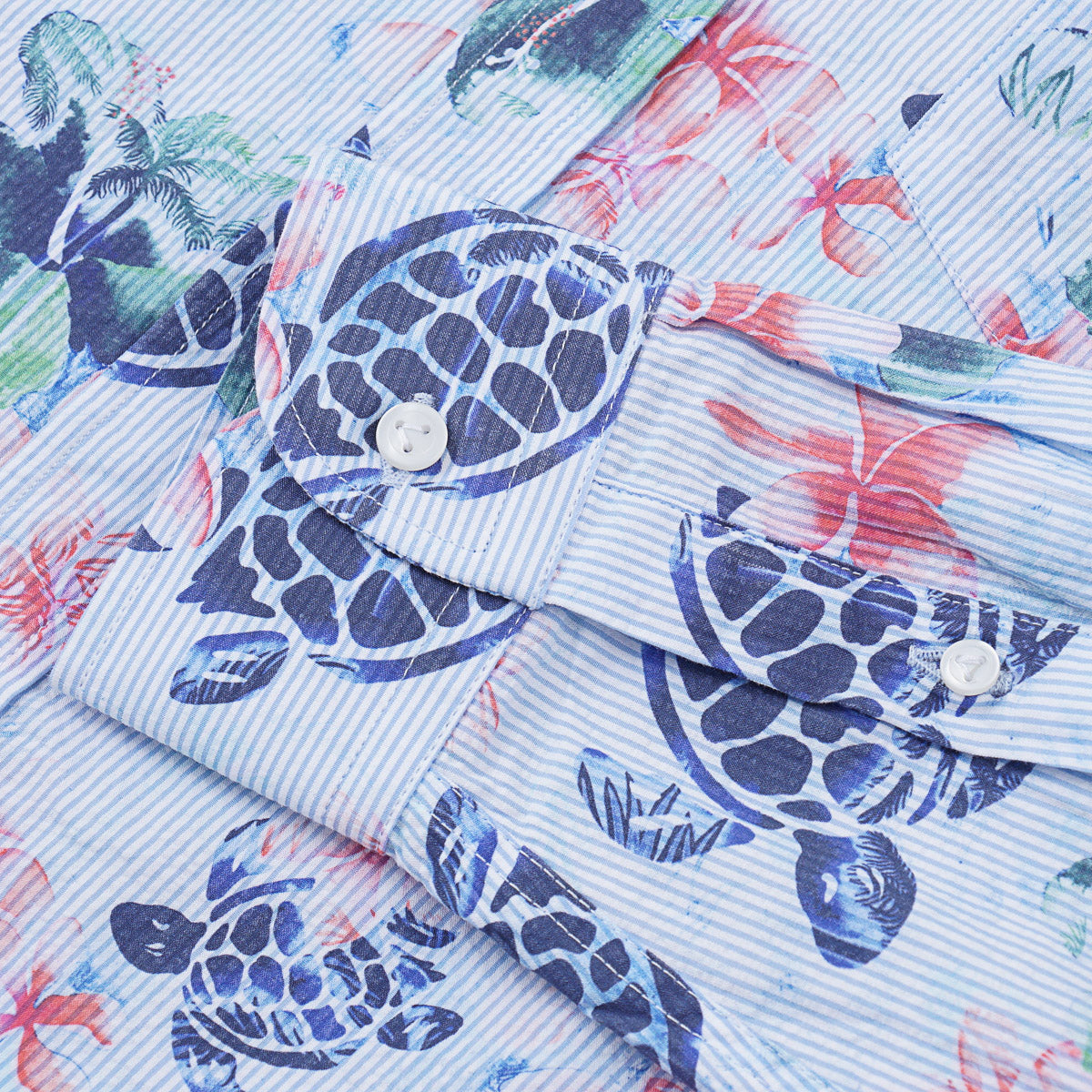 Vilebrequin Printed Seersucker Cotton Shirt