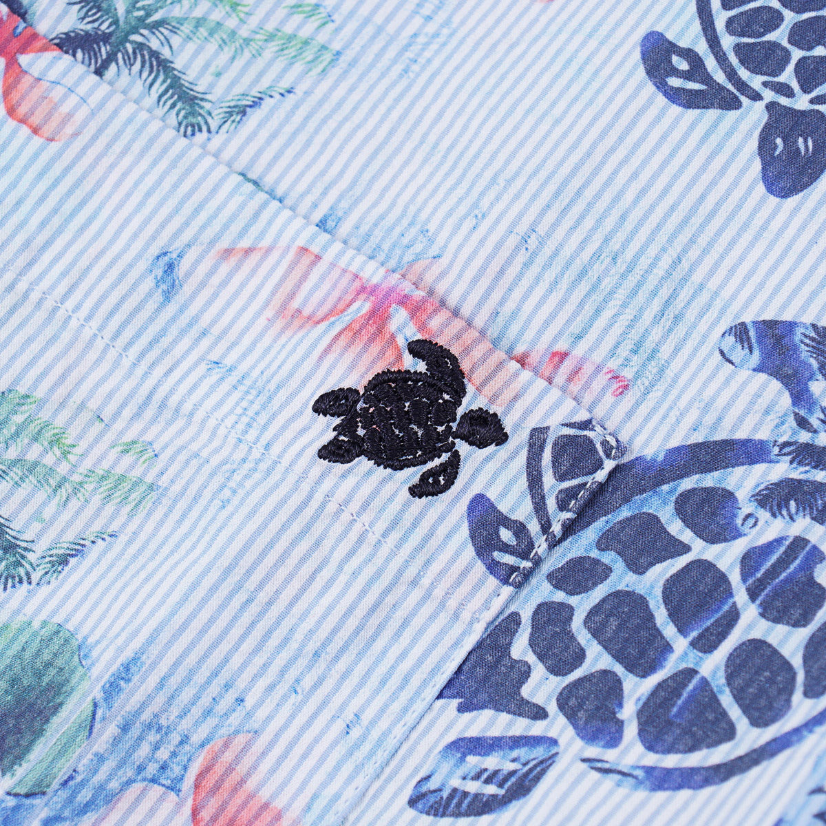 Vilebrequin Printed Seersucker Cotton Shirt