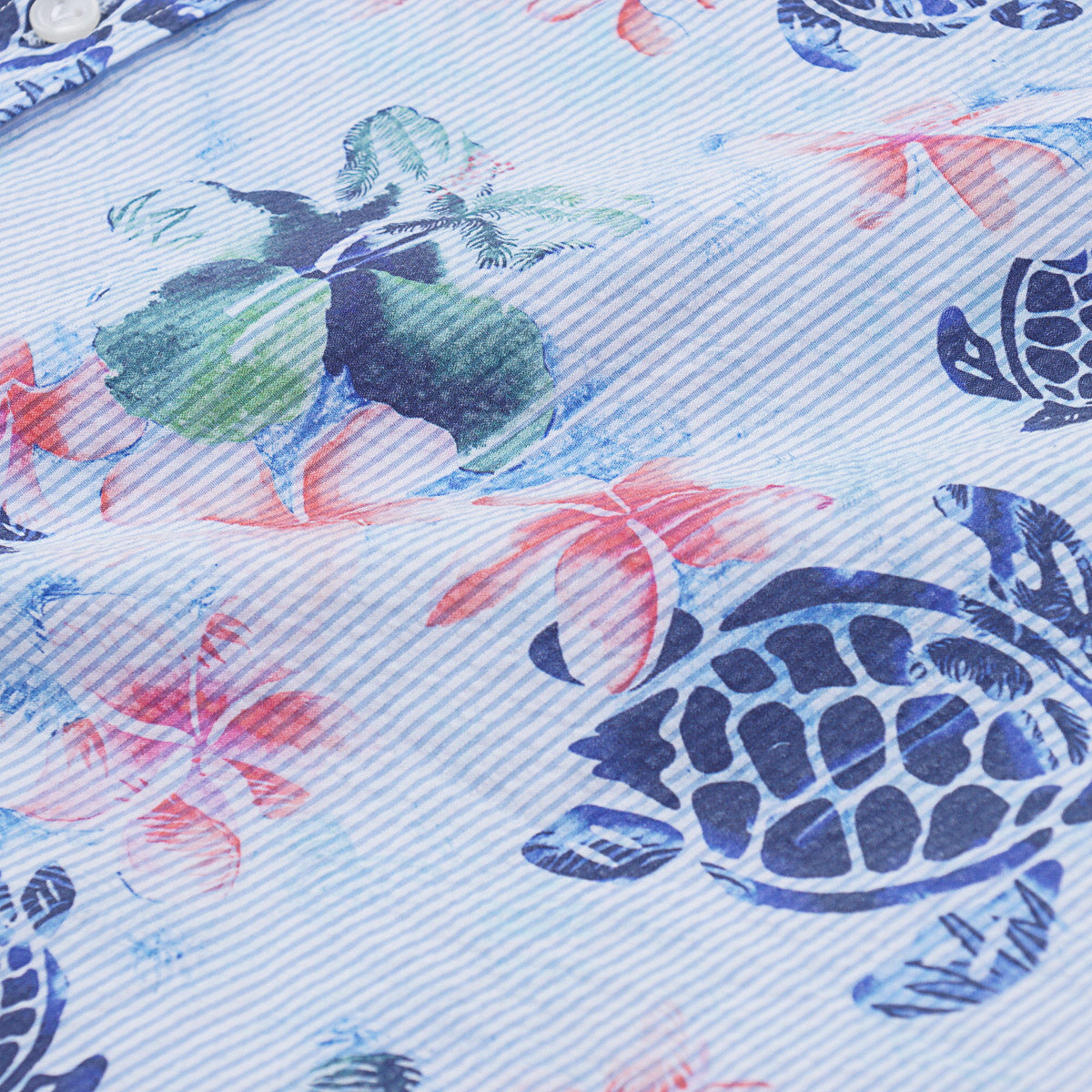 Vilebrequin Printed Seersucker Cotton Shirt