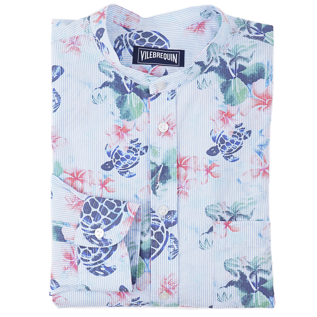 Vilebrequin Printed Seersucker Cotton Shirt