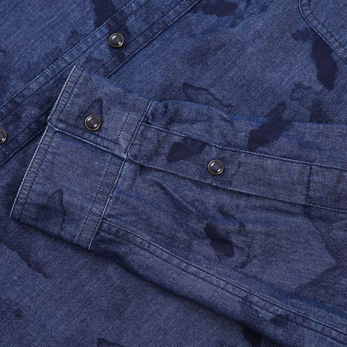 Vilebrequin Printed Chambray Snap-Front Shirt