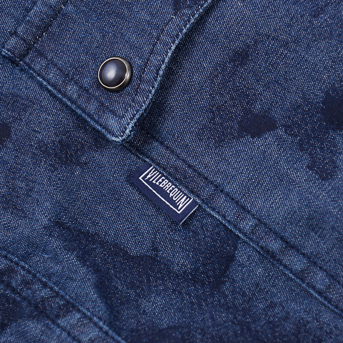 Vilebrequin Printed Chambray Snap-Front Shirt