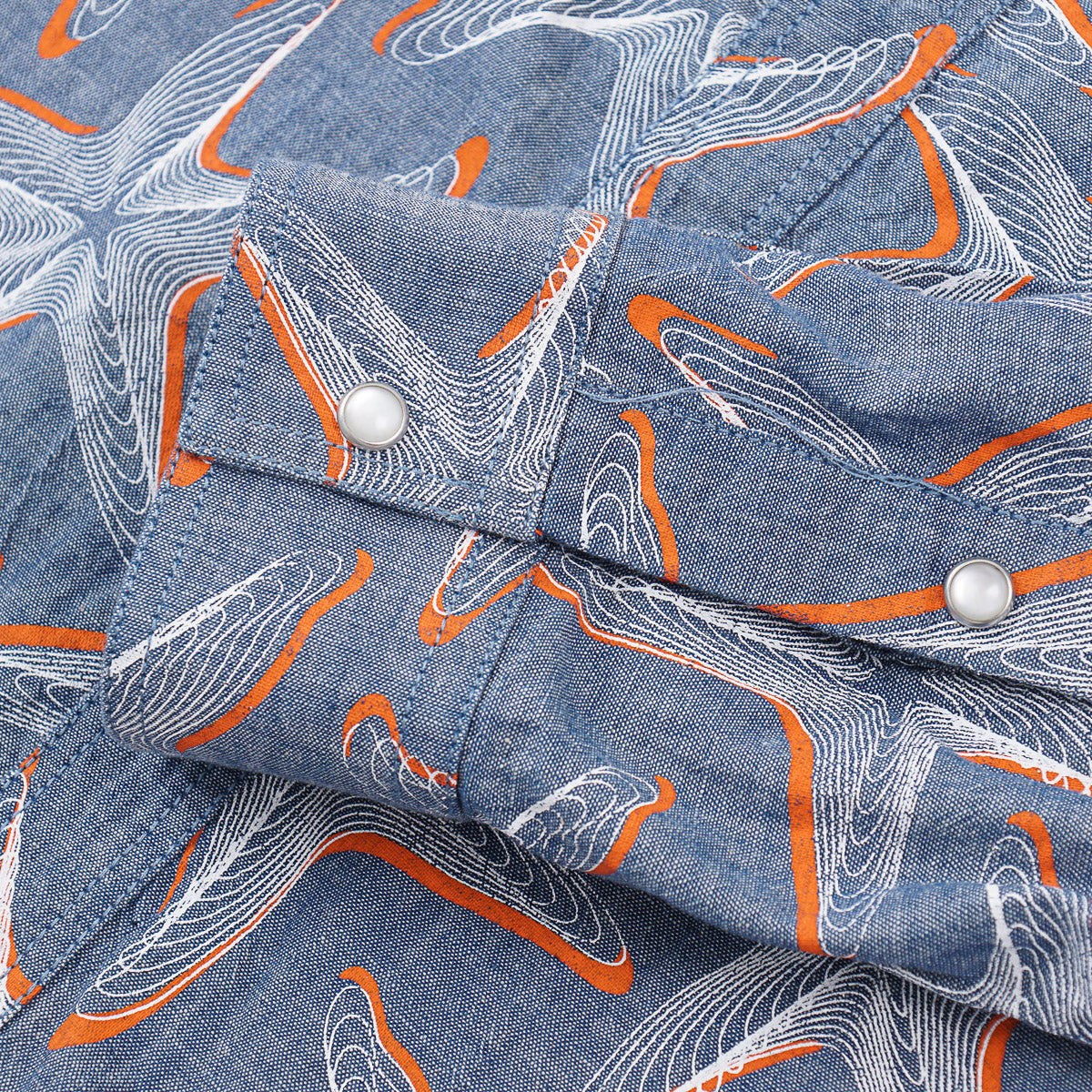 Vilebrequin Printed Chambray Snap-Front Shirt
