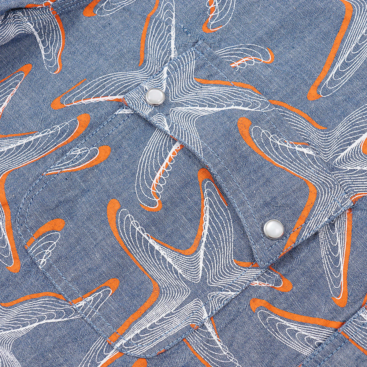 Vilebrequin Printed Chambray Snap-Front Shirt